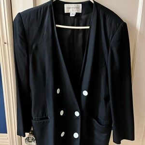 Jones New York Black Double-Breasted Blazer